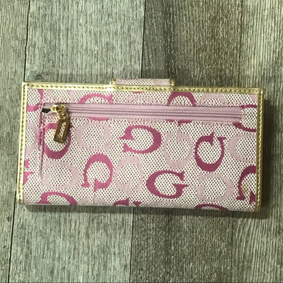GUESS Slim Pink & Gold Wallet - Picture 4 of 5